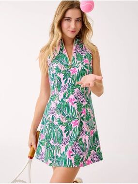 NWT Lilly Pulitzer XL UPF 50+ Luxletic Racquet Active Dress “Roaring With Joy”